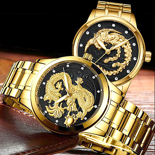 

Couple's Dress Watch Analog Quartz Luxury Water Resistant / Waterproof Casual Watch Cool / One Year / Stainless Steel / Stainless Steel