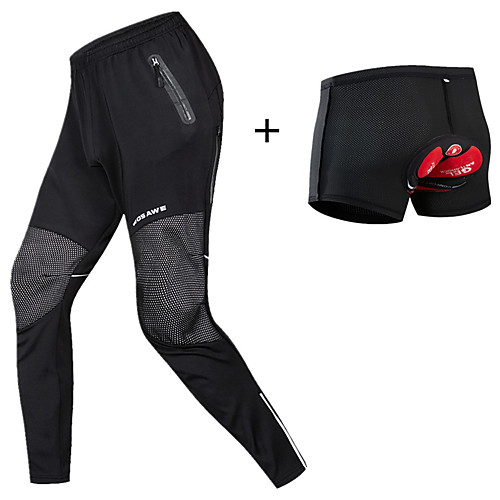 

WOSAWE Men's Cycling Under Shorts Cycling Pants Winter Fleece Nylon Silicone Black Bike Pants / Trousers Underwear Shorts Padded Shorts / Chamois Fleece Lining 3D Pad Quick Dry Warm Anatomic Design