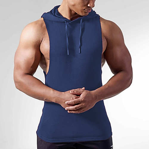 

Men's Sleeveless Workout Tank Top Running Tank Top Running Singlet Vest / Gilet Summer Breathable Fitness Gym Workout Running Sportswear Solid Colored White Black Blue Gray Activewear Micro-elastic