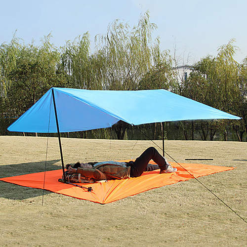 

Picnic Blanket Tent Tarps Camping Shelter Outdoor Camping Waterproof Portable UV Resistant Polyester 300300 cm Camping / Hiking Fishing Beach for 5 - 7 person Autumn / Fall Spring Summer Sky Blue