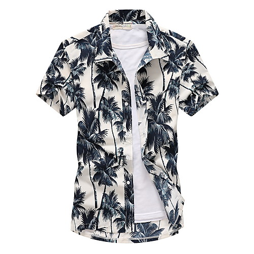 

Men's Shirt Floral Tops White Blue Blushing Pink