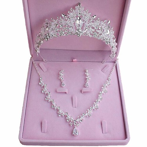 

Women's Crystal Bridal Jewelry Sets Geometrical Basic Earrings Jewelry Silver For Wedding Party 1 set