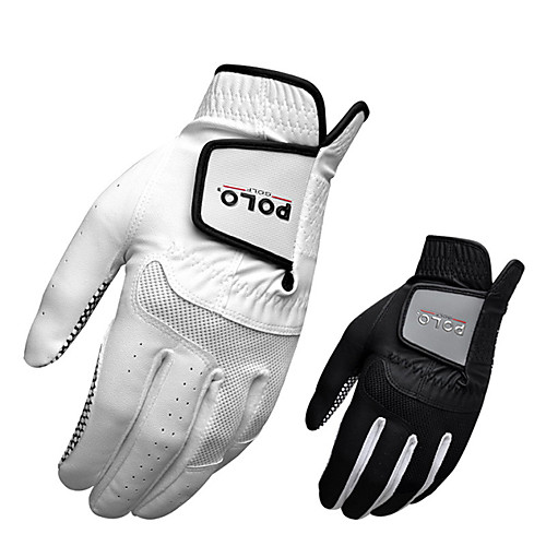 

Full Finger Gloves Men's Breathable Anti-Slip Wearproof Golf Glove PU Leather Polyester Black White Golf Leisure Sports Outdoor / Lycra / Sweat-wicking