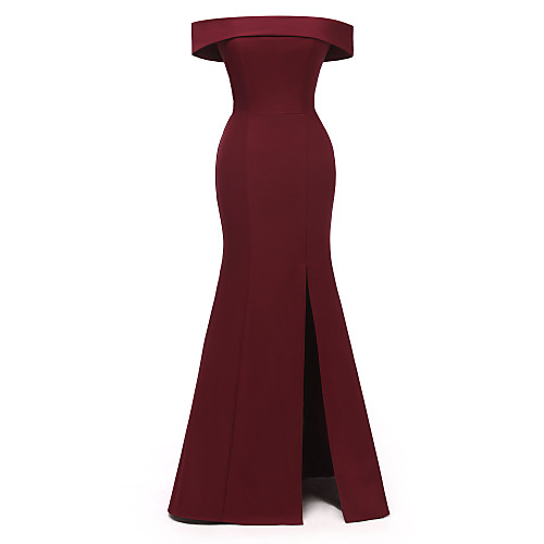

Women's Sheath Dress Maxi long Dress Black Wine Navy Blue Sleeveless Solid Color Split Summer Off Shoulder Hot Sexy 2021 S M L XL XXL