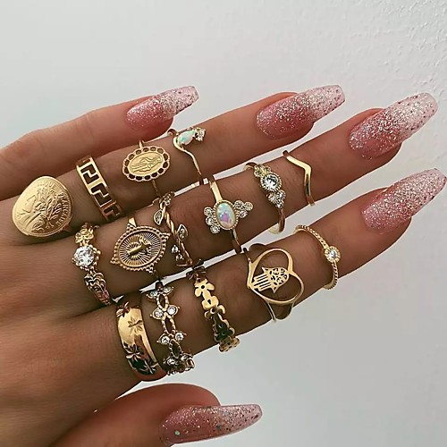 

Ring Gold Alloy 15pcs / Women's / Ring Set