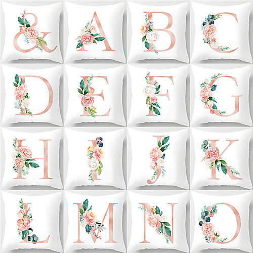 

Set of 1 Polyester Pillow Cover, Letter & Number Fashion Square Traditional Classic Throw Pillow