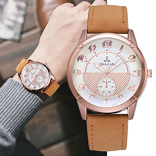 

Men's Dress Watch Quartz Leather Black / Blue / Brown 30 m Cute Creative Luminous Analog Sparkle Casual - Coffee Brown Blue
