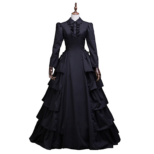 

Princess Maria Antonietta Floral Style Rococo Victorian Renaissance Vacation Dress Dress Party Costume Masquerade Prom Dress Women's Costume Black Vintage Cosplay Christmas Halloween Party / Evening