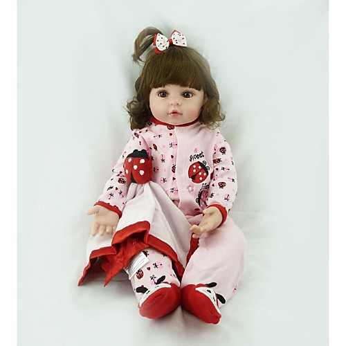 

20 inch Reborn Doll Baby Girl Safety Cute Artificial Implantation Brown Eyes with Clothes and Accessories for Girls' Birthday and Festival Gifts