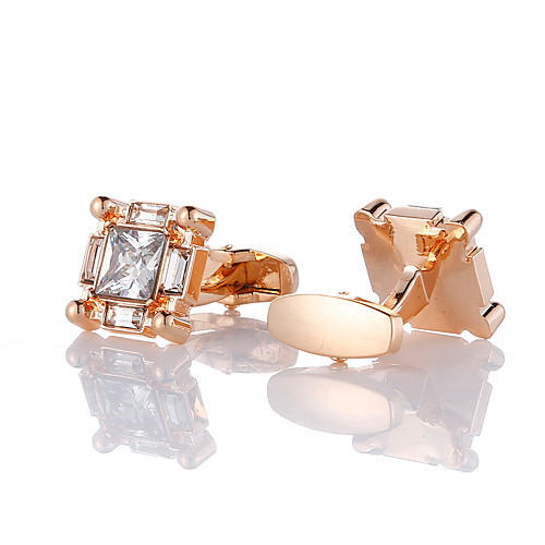 

Cufflinks Classic Fashion Crystal Brooch Jewelry Rose Gold For Wedding Gift