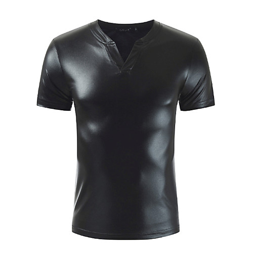 

Men's Graphic Solid Colored Slim T-shirt V Neck Black / Blue / Gold / Silver