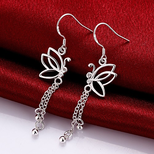 

Women's Drop Earrings Tassel Butterfly Stylish Simple Silver Plated Earrings Jewelry Silver For Daily Work 1 Pair