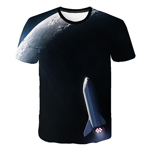 

Men's 3D Print T-shirt Daily Round Neck Black / Short Sleeve