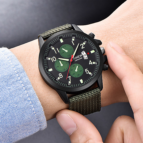 

Men's Dress Watch Quartz Nylon Black / Blue / Brown Casual Watch Analog Luxury Fashion - Blue Light Green Dark Green One Year Battery Life