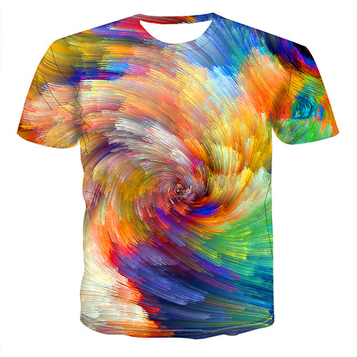 

Love wins Men's Plus Size Abstract Graphic Print T-shirt Round Neck Rainbow