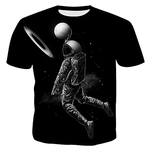 

Men's Graphic Print Slim T-shirt Punk & Gothic Exaggerated Sports Outdoor Vacation Round Neck Black / Short Sleeve