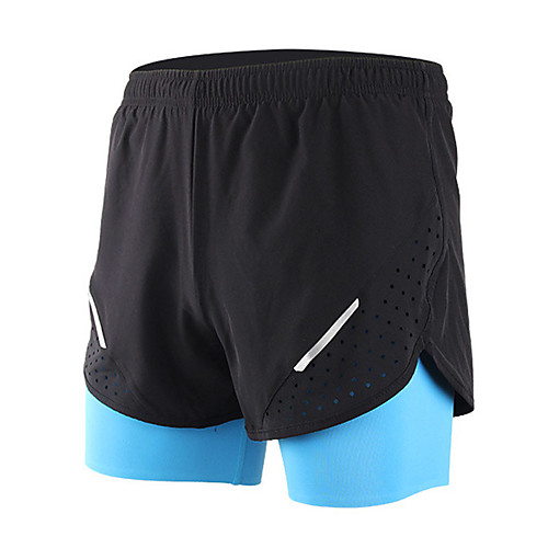 

Men's Running Shorts With Tights Athletic Shorts Workout Shorts Drawstring Elastane Sports Shorts Running Fitness Breathable Quick Dry Sweat-wicking Color Block Fashion Black Green Blue Gray