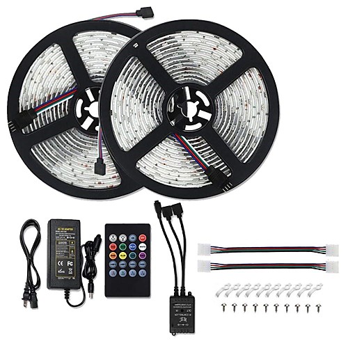 

10M LED Strip Lights RGB Tiktok Lights Music Sync 5050 Sound Activated LED Strip Lights 600 LEDs Color Changing LED Rope Lights SMD 5050 10mm Tape Light with IR Remote and 12V 6A Power Supply