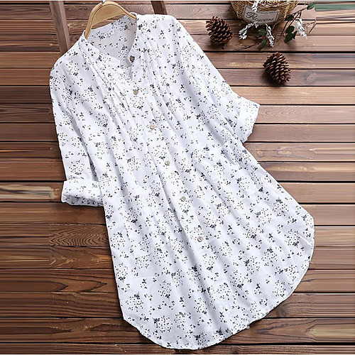 

Women's Plus Size Shirt - Polka Dot Print Green