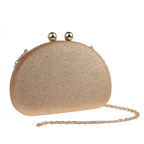 

Women's Bags Polyester Evening Bag Chain Solid Color Wedding Party Event / Party Wedding Bags Black Champagne Gold Silver / Fall & Winter