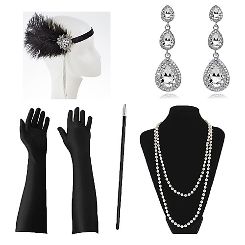 

Necklace Earrings Costume Accessory Sets Outfits Masquerade Retro Vintage 1920s The Great Gatsby Artificial feather For The Great Gatsby Cosplay Halloween Carnival Women's Costume Jewelry Fashion
