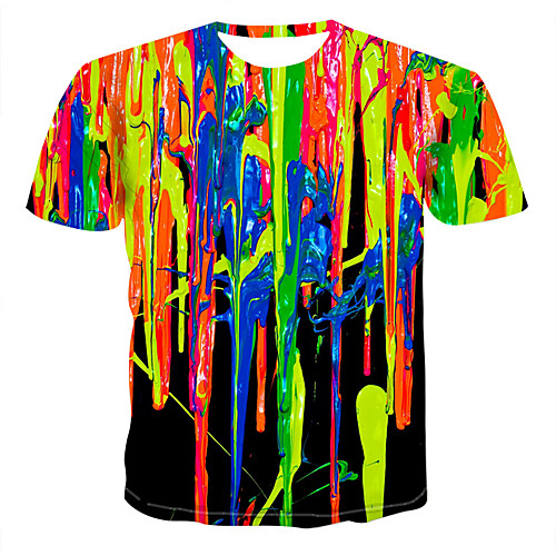 

Love wins Men's Graphic Simulation Print T-shirt Round Neck Rainbow