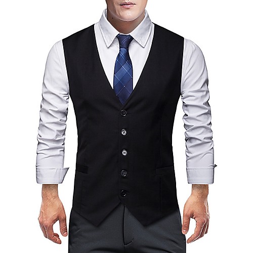 

Black / Gray Regular Fit Polyester Men's Suit - Shawl Lapel