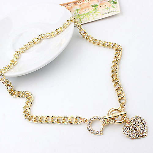 

Women's Pendant Necklace Y Necklace Classic Heart Fashion Zircon Alloy Gold 50 cm Necklace Jewelry 1pc For Christmas Wedding Party Evening Formal Festival
