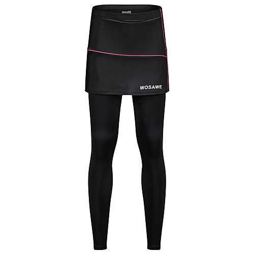 

WOSAWE Women's Cycling Tights Bike Tights Pants Bottoms UV Resistant 3D Pad Sports Solid Color Polyester Spandex Black Clothing Apparel Bike Wear