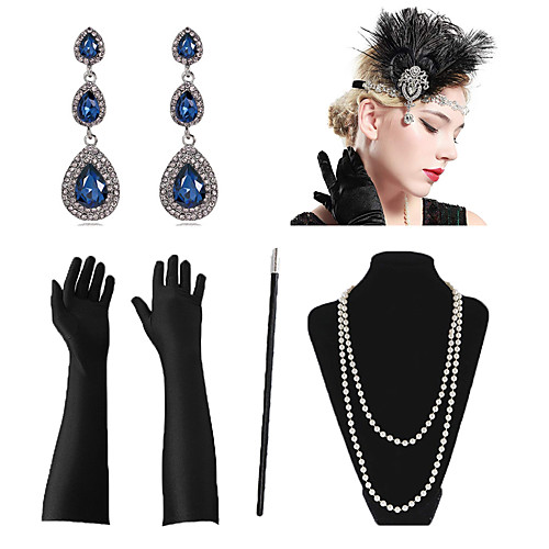 

Necklace Earrings Costume Accessory Sets Outfits Masquerade Retro Vintage 1920s The Great Gatsby Artificial feather For The Great Gatsby Cosplay Halloween Carnival Women's Costume Jewelry Fashion