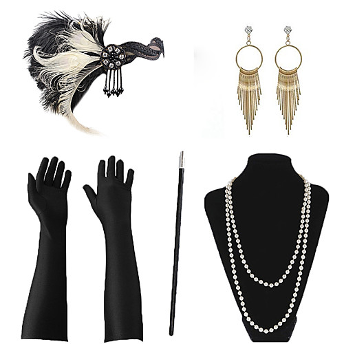 

Necklace Earrings Costume Accessory Sets Outfits Masquerade Retro Vintage 1920s The Great Gatsby Artificial feather For The Great Gatsby Cosplay Halloween Carnival Women's Costume Jewelry Fashion