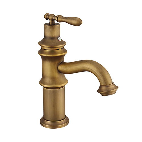 

Bathroom Sink Faucet - Widespread Antique Copper Centerset Single Handle One HoleBath Taps