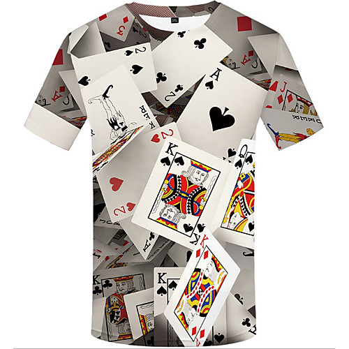 

Men's Graphic Plus Size T-shirt Print Tops Round Neck Rainbow