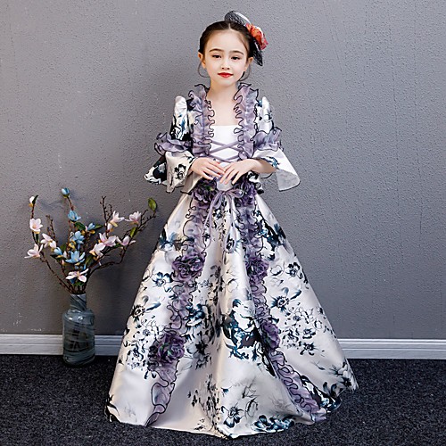 

Princess Maria Antonietta Rococo Victorian Medieval Vacation Dress Dress Outfits Costume Prom Dress Girls' Kid's Costume White Vintage Cosplay Party / Evening Birthday Party Birthday Long Length