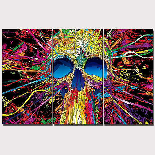 

Print Stretched Canvas Prints - Abstract Traditional Modern Three Panels Art Prints