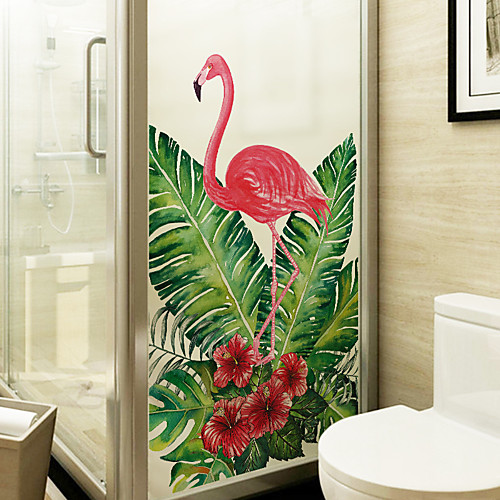 

Flamingo Leaves Window Film & Stickers Decoration Matte / Animal Floral / Character PVC(PolyVinyl Chloride) Matte Sticker / Window Sticker / Matte