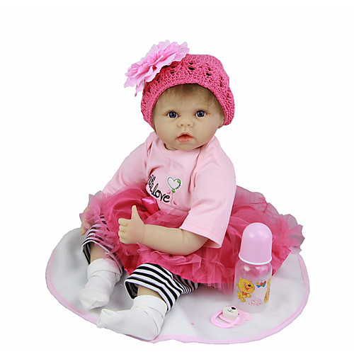 

22 inch Reborn Doll Baby Girl Cute Kids / Teen Lovely with Clothes and Accessories for Girls' Birthday and Festival Gifts / Silicone