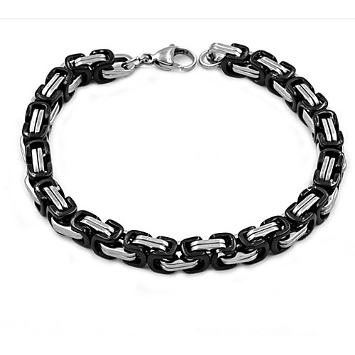 

Men's Women's Chain Bracelet Thick Chain Blessed Simple Classic Trendy Fashion Stainless Steel Bracelet Jewelry Black For Gift Daily Street Club Festival