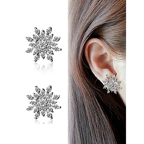 

Women's Clear Orange AAA Cubic Zirconia Ear Piercing Stud Earrings Earrings Hollow Out Snowflake Trendy Romantic Fashion Cute Elegant Imitation Diamond Earrings Jewelry Gold / Silver For Graduation