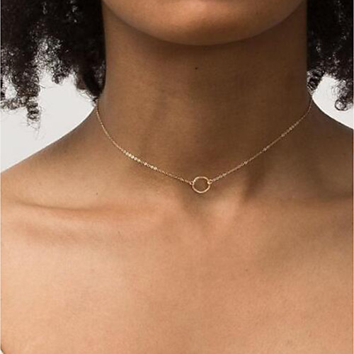 

Women's Choker Necklace Geometrical Simple Fashion Small Chrome Alloy Gold Silver 40 cm Necklace Jewelry 1pc For Daily Office & Career