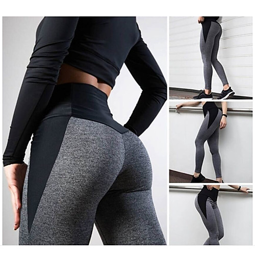 

Women's High Waist Yoga Pants Fashion Grey Running Fitness Gym Workout Tights Leggings Sport Activewear Moisture Wicking Butt Lift Tummy Control High Elasticity Slim