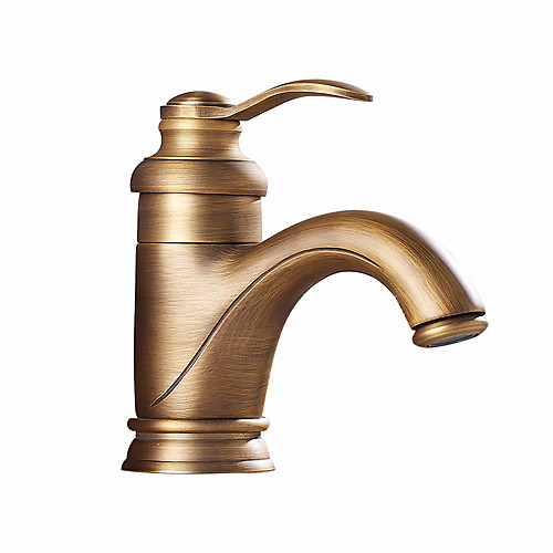 

Bathroom Sink Faucet - Floor Standing Antique Brass / Antique Copper Centerset Single Handle One HoleBath Taps