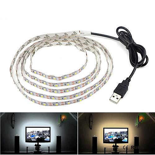 

2m LED Light Strips Flexible Tiktok Lights 120 LEDs 3528 SMD 6mm Warm White Cold White Self-adhesive TV Background 5 V 1pc