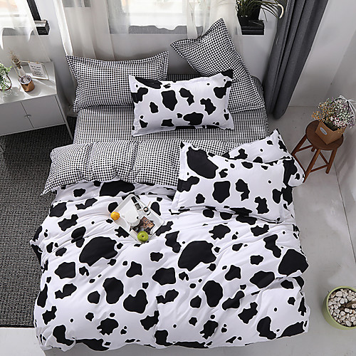 

Cow Spot Duvet Cover Sets Cheap Black White Bedding Set With Pillowcase Bed Linen Sheet Single Double Queen King Size Quilt Covers Bedclothes