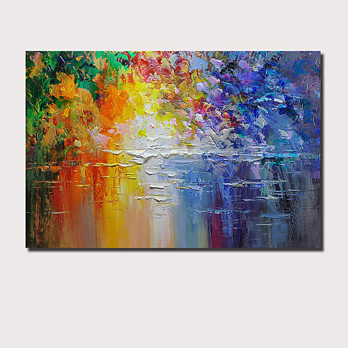 

Oil Painting Hand Painted Horizontal Panoramic Abstract Landscape Comtemporary Modern Stretched Canvas