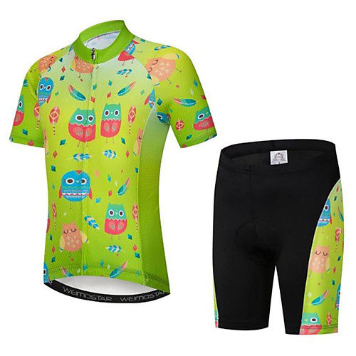 

21Grams Boys' Girls' Short Sleeve Cycling Jersey with Shorts - Kid's Violet Black / Green Black / Blue Cartoon Floral Botanical Bike Clothing Suit Breathable Quick Dry Moisture Wicking Sports Cartoon