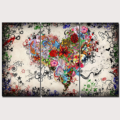 

Print Stretched Canvas Prints - Abstract Traditional Modern Three Panels Art Prints