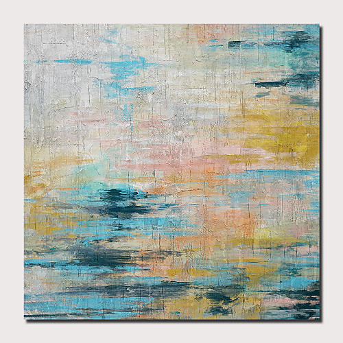 

Oil Painting Hand Painted Square Abstract Landscape Comtemporary Modern Stretched Canvas