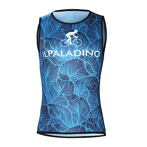 

ILPALADINO Men's Sleeveless Cycling Jersey Elastane Blue Floral Botanical Bike Jersey Top Road Bike Cycling UV Resistant Quick Dry Moisture Wicking Sports Clothing Apparel