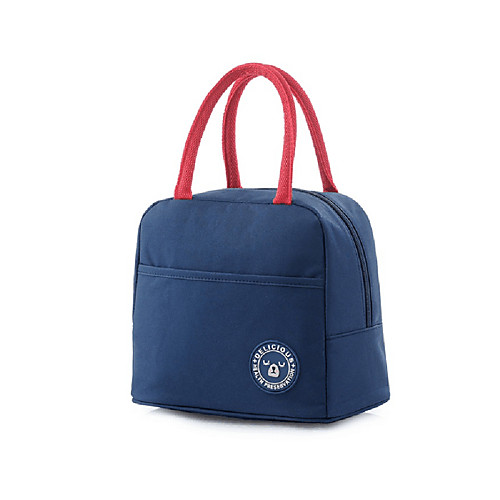 

Oxford Cloth Zipper Lunch Bag Solid Color Daily Gray / Coffee / Pink / Fall & Winter